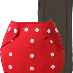 Reusable Cloth Diaper with Black Insert Pad for babies (0 to 36 months) (RED)-16