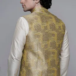 MAAHI FABS Abstract Printed Woven Nehru Jacket image 3