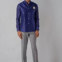 Bubber Blu Mandarin Collar Nehru Jacket image 2