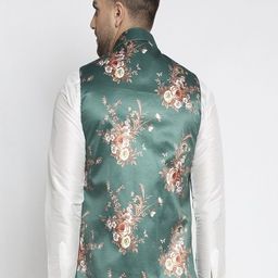 Kaifoo Men Multicolour Printed Nehru Jacket. image 4