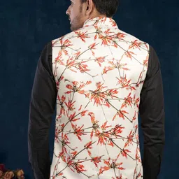 Lightpole Printed Mandarin Collar Nehru Jacket image 3