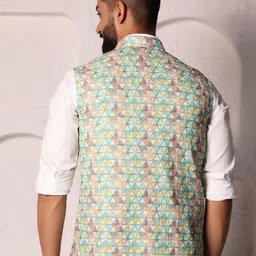 Lightpole Geometric Print Woven Nehru Jacket image 3