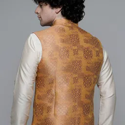 MAAHI FABS Geometric Printed Woven Nehru Jacket image 5