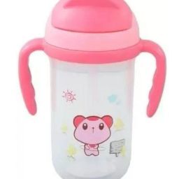 Tabby CARTOON Printed Anti Spill Kids Sipper Cum Water Bottle with Twin Handle-12