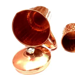 jamm Copper Jug with Glasses Set of 2 Copper Color 1500 ML Jug Glass Set image 4