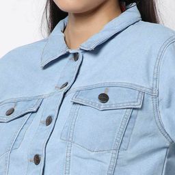 freehand Button-Front Denim Jacket with Flap Pockets image 4