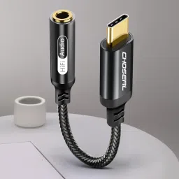 CHOSEAL Black USB Type C to 3.5 mm Audio Jack Connector with Hi-Res DAC Headphone Phone Converter-33