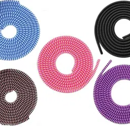 Monero 5pc Spiral 1.5 Mtr Full Size Cable Cord Protectors Winders for Charging Cable Protector-image-47