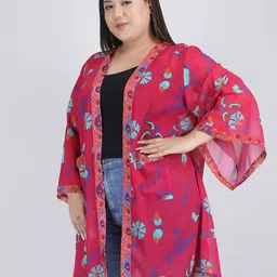 SHAYE Plus Size Printed Longline Shrug image 4