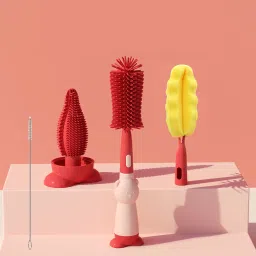 Milk Bottle Cleaning Brush with Straw Cleaning Brush & 3 Sponge Cleaning-image-77