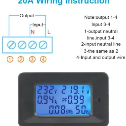 amicisense 20Amp Digital Energy Meter Voltmeter image 2