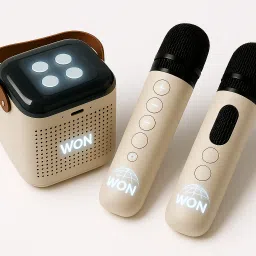 WON WON Portable Bluetooth Karaoke Speaker with 2 Wireless Mics 12 W Bluetooth Party Speaker image 5