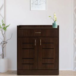 solace craft Oslo Shoe Cabinet in Brown Teak Matte Finish-picture-6