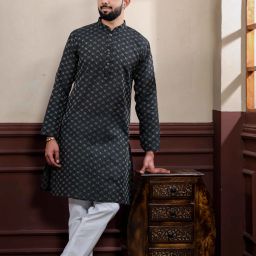 Men Pure Cotton Kurta Pyjama Set-image-11