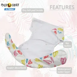 miss & chief Baby Cloth Diaper Adjustable Reusable Washable Printed Button Diaper for Babies image 3