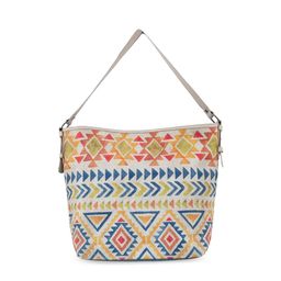 Mona B Multicoloured Upcycled Structured Canvas Tote Bag image 4