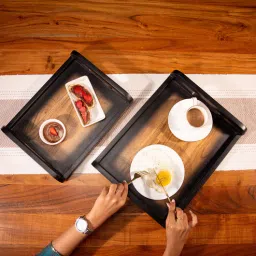 ireka homes Set of 2 Acacia Wood Serving Tray-picture-9