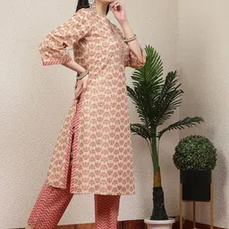 Nayam By Lakshita Ethnic Motifs Printed Regular Sequinned Kurta with Trousers image 4