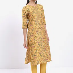 KETCH Floral Printed Regular Kurta with Trousers & With Dupatta image 4