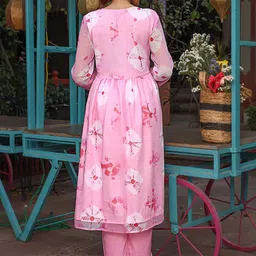 Thread & Button Tie & Dyed Kurta With Palazzos image 4