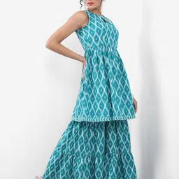KETCH Ethnic Motifs Printed Kurta With Sharara & Dupatta image 4