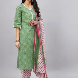 WineRed Floral Printed Regular Pure Cotton Kurta With Salwar & With Dupatta image 4