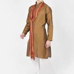 SG LEMAN Ethnic Motif Woven Design Kurta & Pyjamas With Dupatta image 4