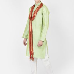 SG LEMAN Ethnic Woven Design Kurta with Pyjamas & Dupatta image 4