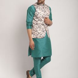Kaifoo Regular Kurta with Churidar & Nehru Jacket image 4