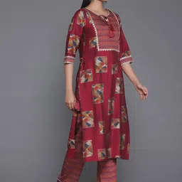 Libas Printed Regular Sequinned Kurta with Palazzo & Dupatta image 5
