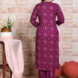 gvs shoppe Ethnic Motifs Printed Regular Thread Work Kurta With Trousers & Dupatta image 2