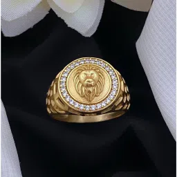 Gold Plated Brass Diamond stylish ring Men & Boy Brass Cubic Zirconia, Diamond Gold Plated Ring-image-42