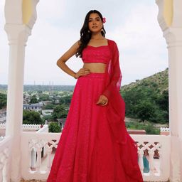 Ragavi Embroidered Mirror Work Ready To Wear Lehenga & Blouse With Dupatta-picture-17