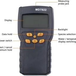real instruments Grain Moisture Meter With Measuring Probe Accurate Measurement LCD Display For Wheat Paddy Rice Corn Feed Barley MD-7822 Pin-Type Digital Moisture Measurer image 2