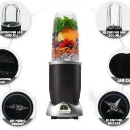 elegious Black-Silver, Power Consumption : W - 500, Total Jars : 03 500 W Mixer Grinder image 2