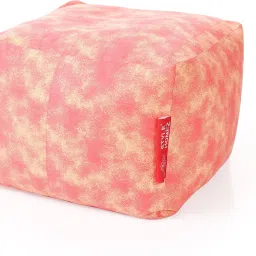 style homez Large Square Cotton Canvas Abstract Printed Ottoman Bean Bag Footstool With Bean Filling image 2