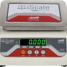 iScale i-04 weighting capacity 20kg x 1 g accuracy, Electronic Weighing Scale with Front and Back Green double Display, Small Stainless steel pan size 7x9 inches for kirana shop and Grocery general stores and for all weight measuring purpose Weighing Scale-13
