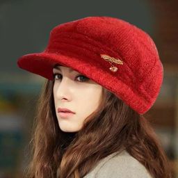 Self Design, Solid, Woven Beanie-14