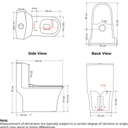 plantex Commode for Toilet/One Piece Western Commode with Shiphonic Flush/ Commode with Soft Closing Toilet Seat - S Trap - (APS-HEXA-21013) Western Commode image 3