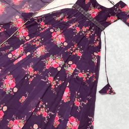 Printed Georgette Stitched Anarkali Gown-image-77