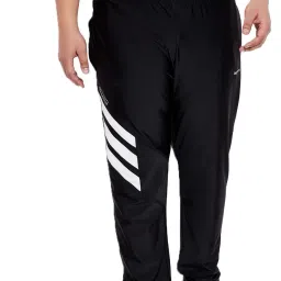 Men Colorblock Black Track Pants-image-20