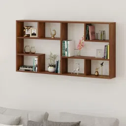 allie wood Skybow Particle Board Books Cum Display Wall Mounted Shelf Engineered Wood Open Book Shelf image 2