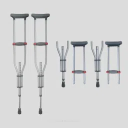 Classic Underarm Crutches-Durable Mobility, Height Adjustment, PPCP Material Underarm Crutch Pad-image-59
