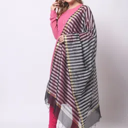 Dupatta Bazaar Black Striped Dupatta image 2