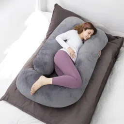 Polyester Fibre Solid Pregnancy Pillow Pack of 1-image-30