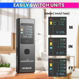 amicisense 3-in-1 Laser Distance Meter – 19 Modes for Distance, Area,and Volume Measurement Radius Gauge image 2