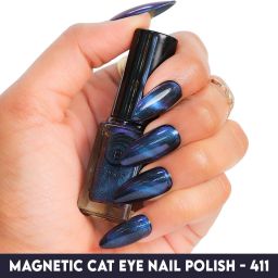 MAGNETIC CAT EYE NAIL POLISH - BNP411 Blue to Violet-24