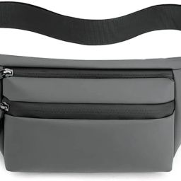 SYGA 4 Pocket Chest Bag Waist Headphone Jack Running Belt for Men Women - Grey Chest Belt-image-7