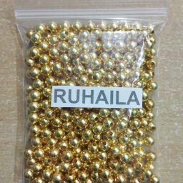 8 MM GOLDEN PLASTIC BEADS FOR ART CRAFT -TOTAL -200 PCS-image-1
