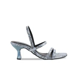 Metro Printed Open Toe Block Heels With Backstrap image 2